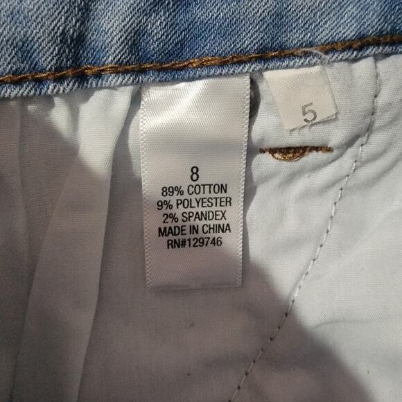 Bit & Bridle Denim Skirt Womens 8 Whiskering Blanket Stitching Rodeo Western - Picture 4 of 14